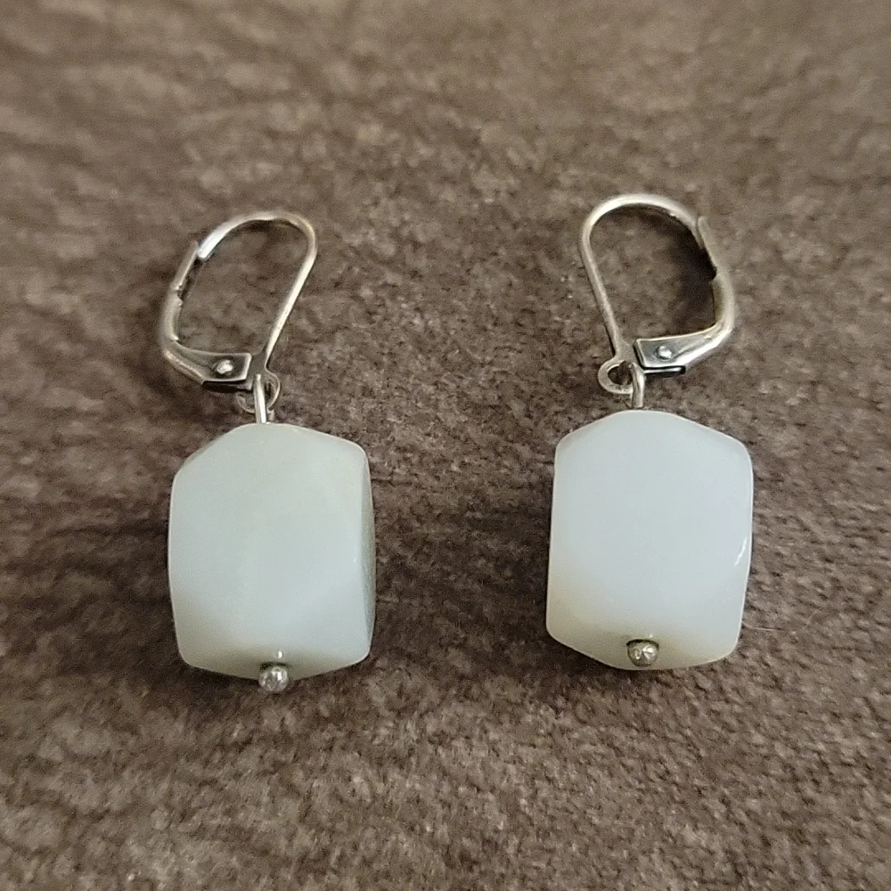 Aquamarine Dangle Hook Earrings